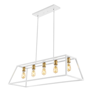 Floyd 38" Adjustable Iron Farmhouse Vintage LED Dimmable Pendant - JONATHAN Y